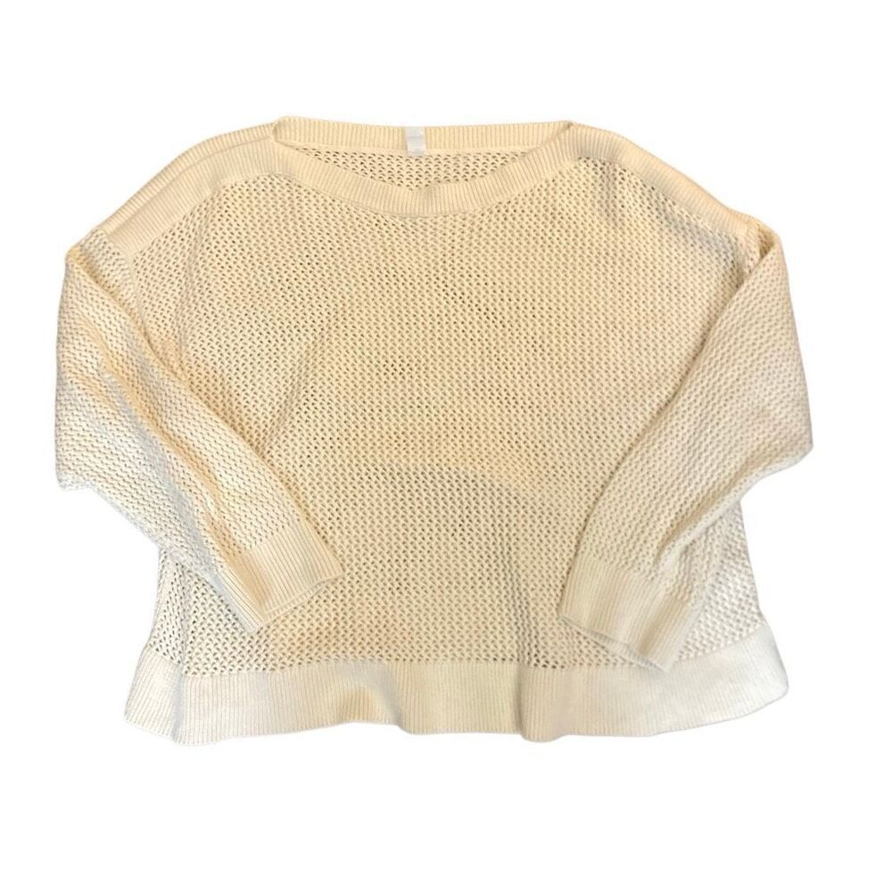 Old Navy XXL 100% cotton, long sleeve boat neck knitted cream sweater net